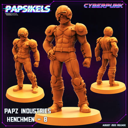 3D Printed Papsikels August 2023 - Cyberpunk Papz Industries Henchmen Set 28mm 32mm