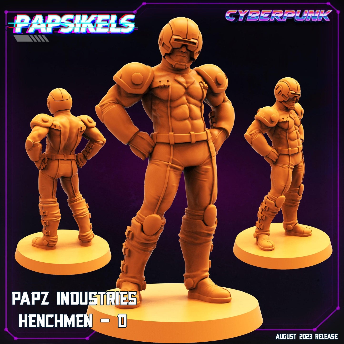 3D Printed Papsikels August 2023 - Cyberpunk Papz Industries Henchmen Set 28mm 32mm