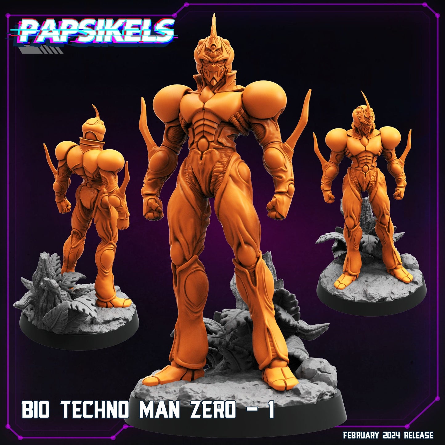 3D Printed Papsikels Bio Techno Man Zero February 2025 Cyberpunk 28mm 32mm
