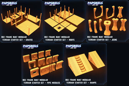 3D Printed Papsikels Boz Frame Built Modular Terrain Starter Set Aliens vs Humans Part 2 28mm 32mm