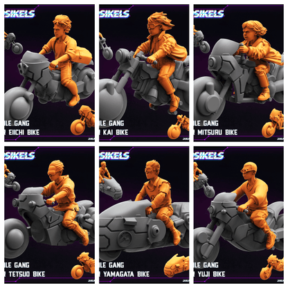 3D Printed Papsikels Capsule Gang Biker Set January 2025 - Cyberpunk 28mm 32mm
