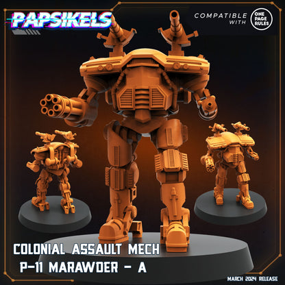 3D Printed Papsikels Colonial Assault Mech P11 Set 28mm 32mm