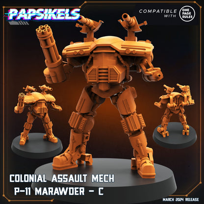 3D Printed Papsikels Colonial Assault Mech P11 Set 28mm 32mm