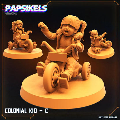 3D Printed Papsikels - Colonial Kids - 28mm 32mm