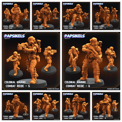 3D Printed Papsikels Colonial Marine Combat Medic Team Dec. 2024 SciFi 28mm 32mm