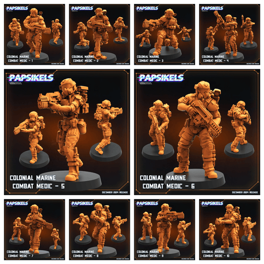 3D Printed Papsikels Colonial Marine Combat Medic Team Dec. 2024 SciFi 28mm 32mm