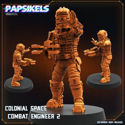 3D Printed Papsikels Colonial Space Combat Engineer Dec. 2024 SciFi 28mm 32mm