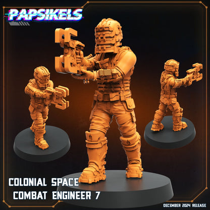 3D Printed Papsikels Colonial Space Combat Engineer Dec. 2024 SciFi 28mm 32mm
