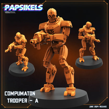 3D Printed Papsikels Compumaton Trooper Set JUNE 2024 SCIFI 28mm 32mm