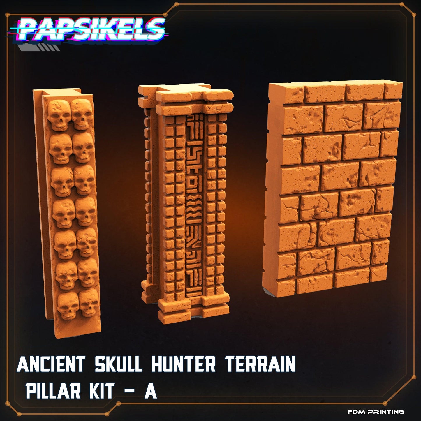 3D Printed Papsikels Cyberpunk Ancient Skull Hunter Modular Terrain - 28mm 32mm