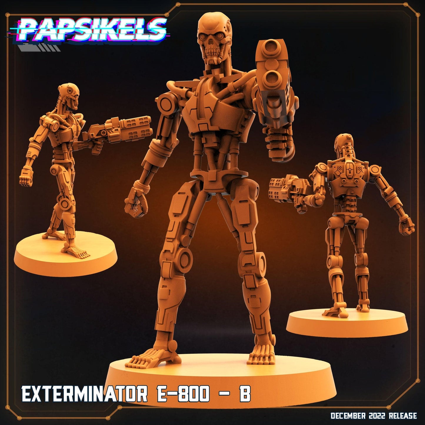 3D Printed Papsikels Cyberpunk Exterminator E-800 Set - 28mm 32mm
