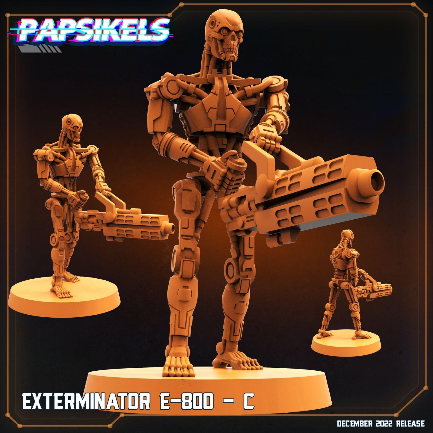 3D Printed Papsikels Cyberpunk Exterminator E-800 Set - 28mm 32mm