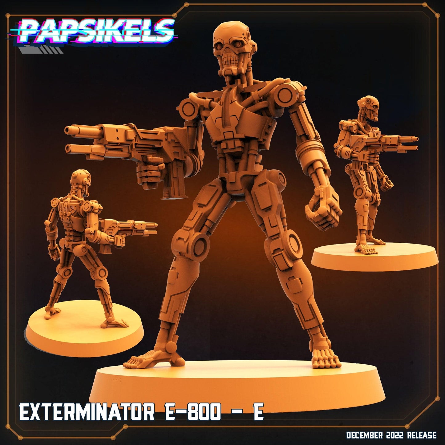 3D Printed Papsikels Cyberpunk Exterminator E-800 Set - 28mm 32mm