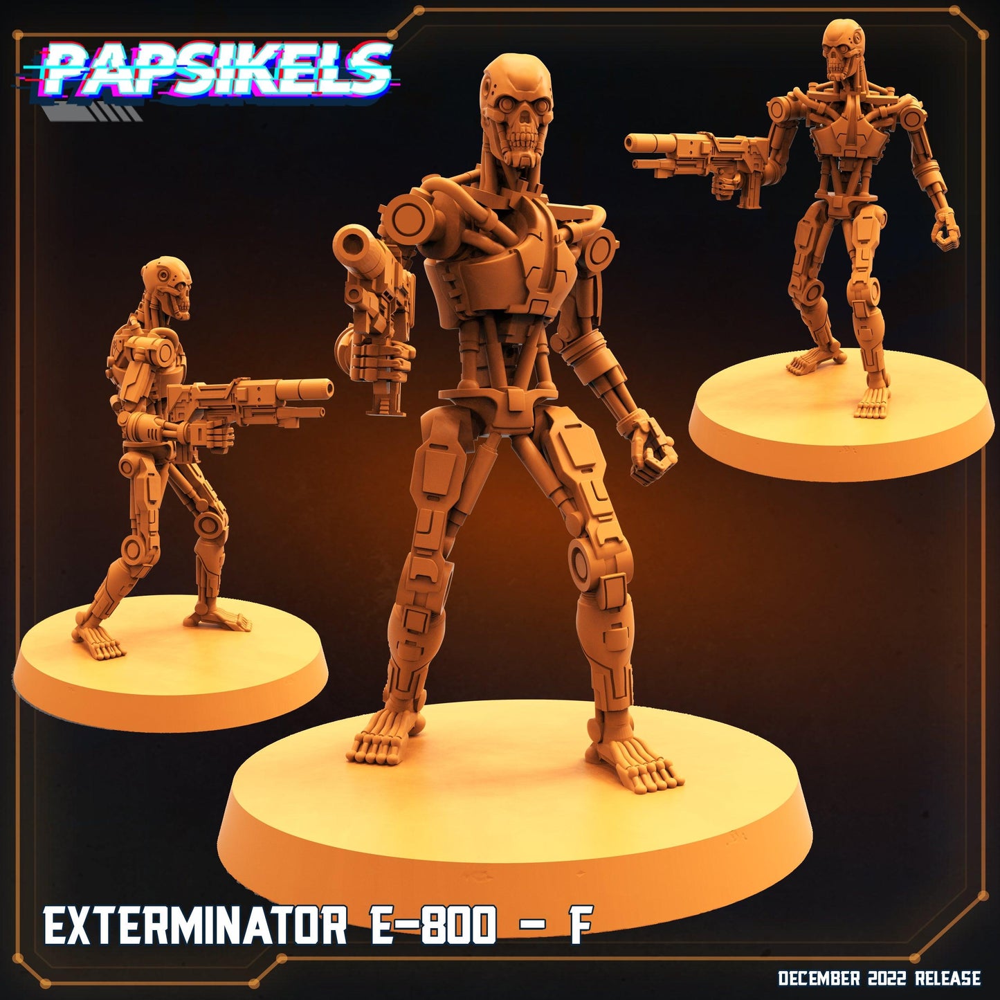 3D Printed Papsikels Cyberpunk Exterminator E-800 Set - 28mm 32mm