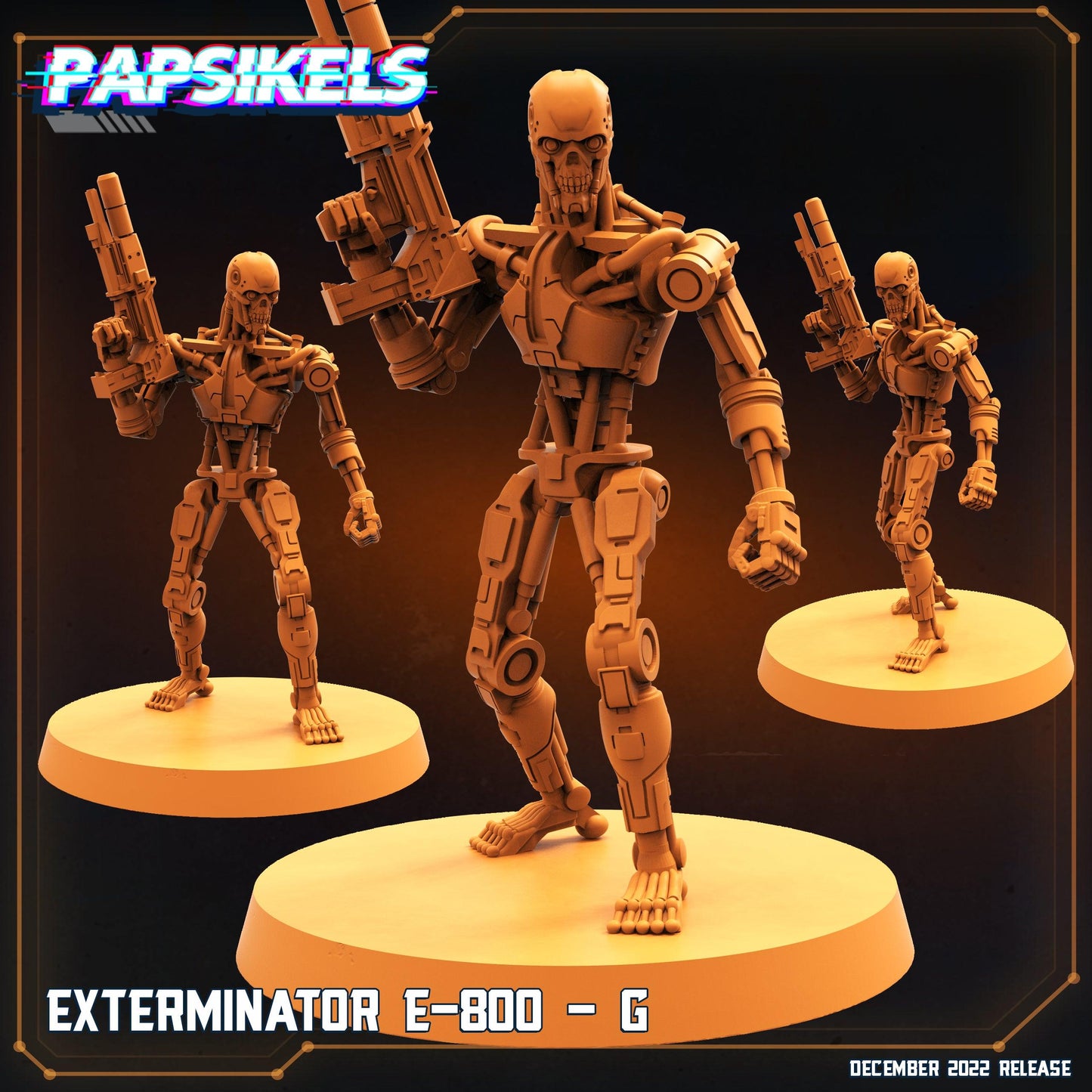 3D Printed Papsikels Cyberpunk Exterminator E-800 Set - 28mm 32mm