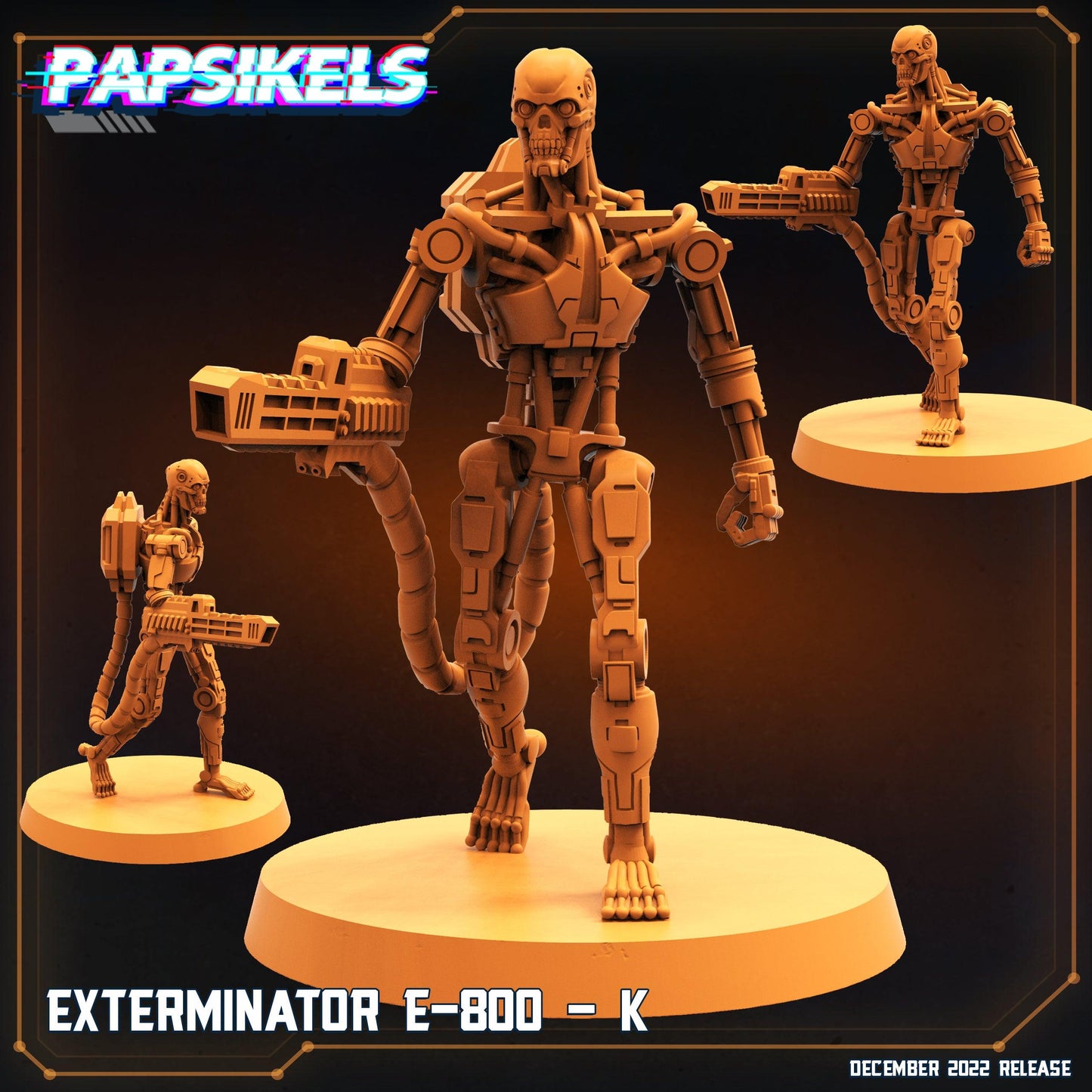 3D Printed Papsikels Cyberpunk Exterminator E-800 Set - 28mm 32mm