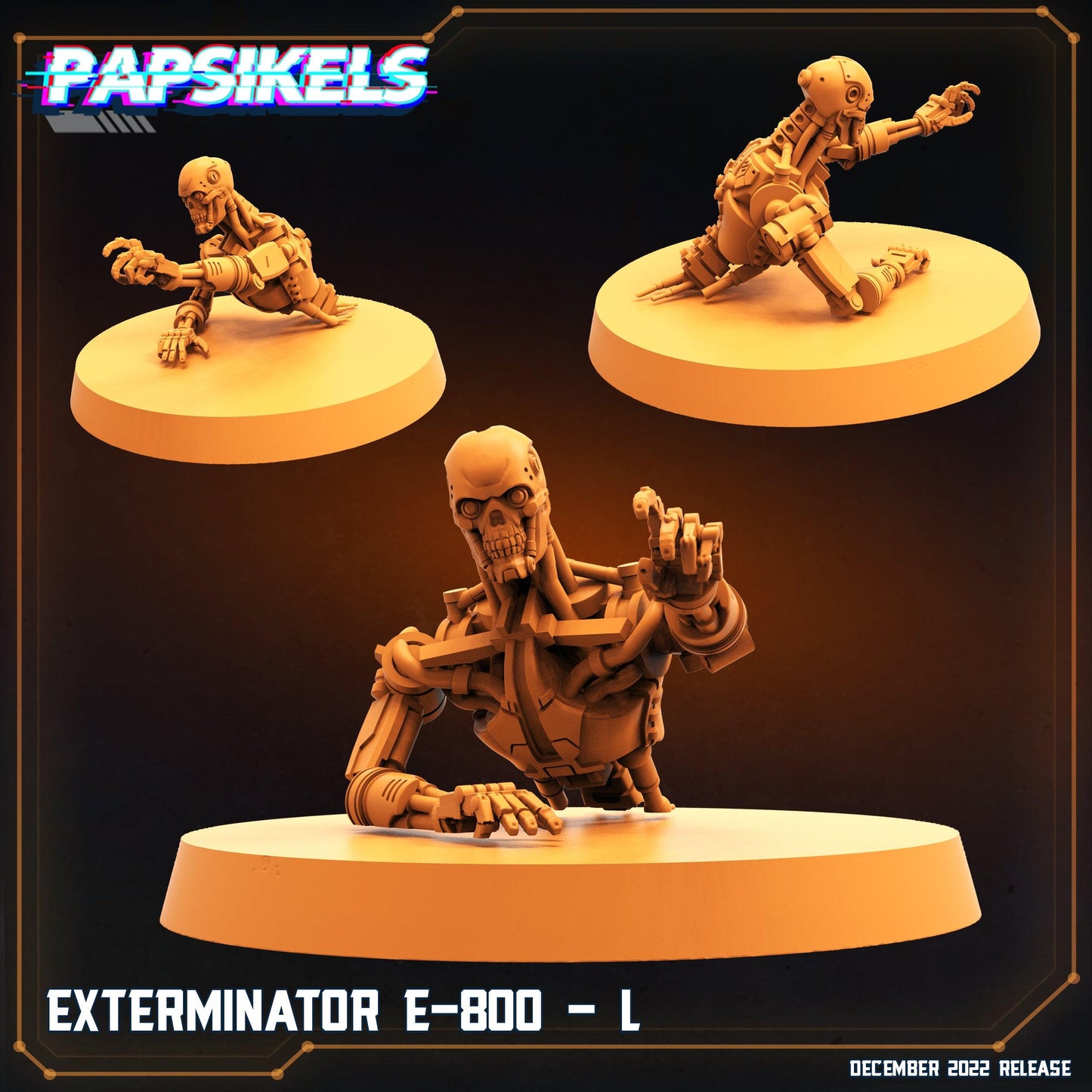 3D Printed Papsikels Cyberpunk Exterminator E-800 Set - 28mm 32mm