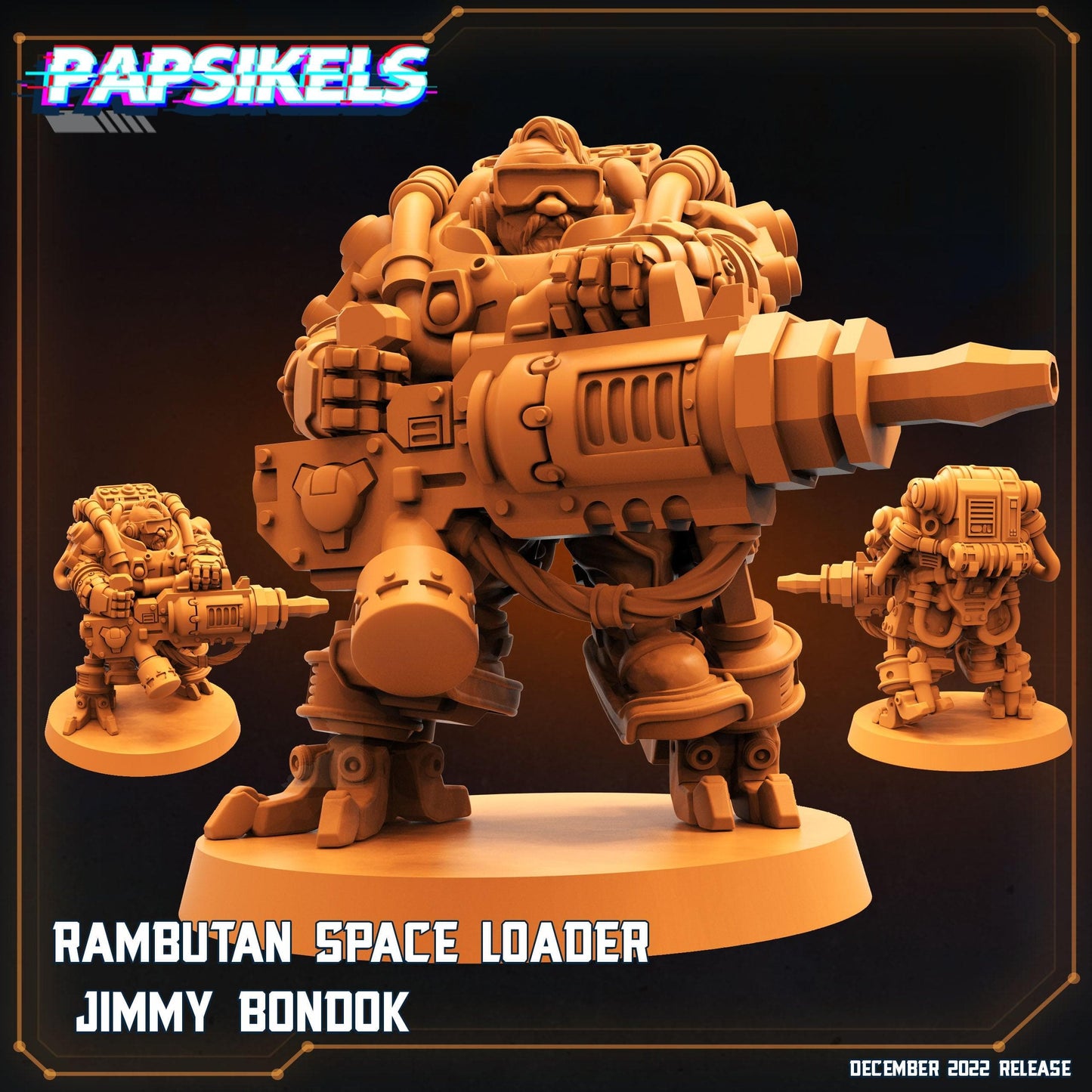 3D Printed Papsikels Cyberpunk Rambutan Space Loader Set - 28mm 32mm