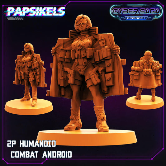 3D Printed Papsikels Cyberpunk Sci-Fi 2p Humanoid Combat Android Cyber Saga - 28mm 32mm