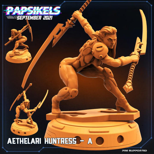 3D Printed Papsikels Cyberpunk Sci-Fi Aethelari Huntress A - 28mm 32mm
