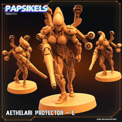 3D Printed Papsikels Cyberpunk Sci-Fi Aethelari Protector Set - 28mm 32mm