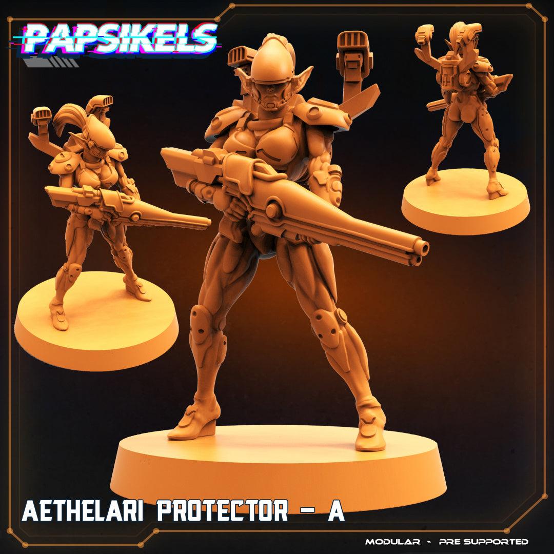 3D Printed Papsikels Cyberpunk Sci-Fi Aethelari Protector Set - 28mm 32mm