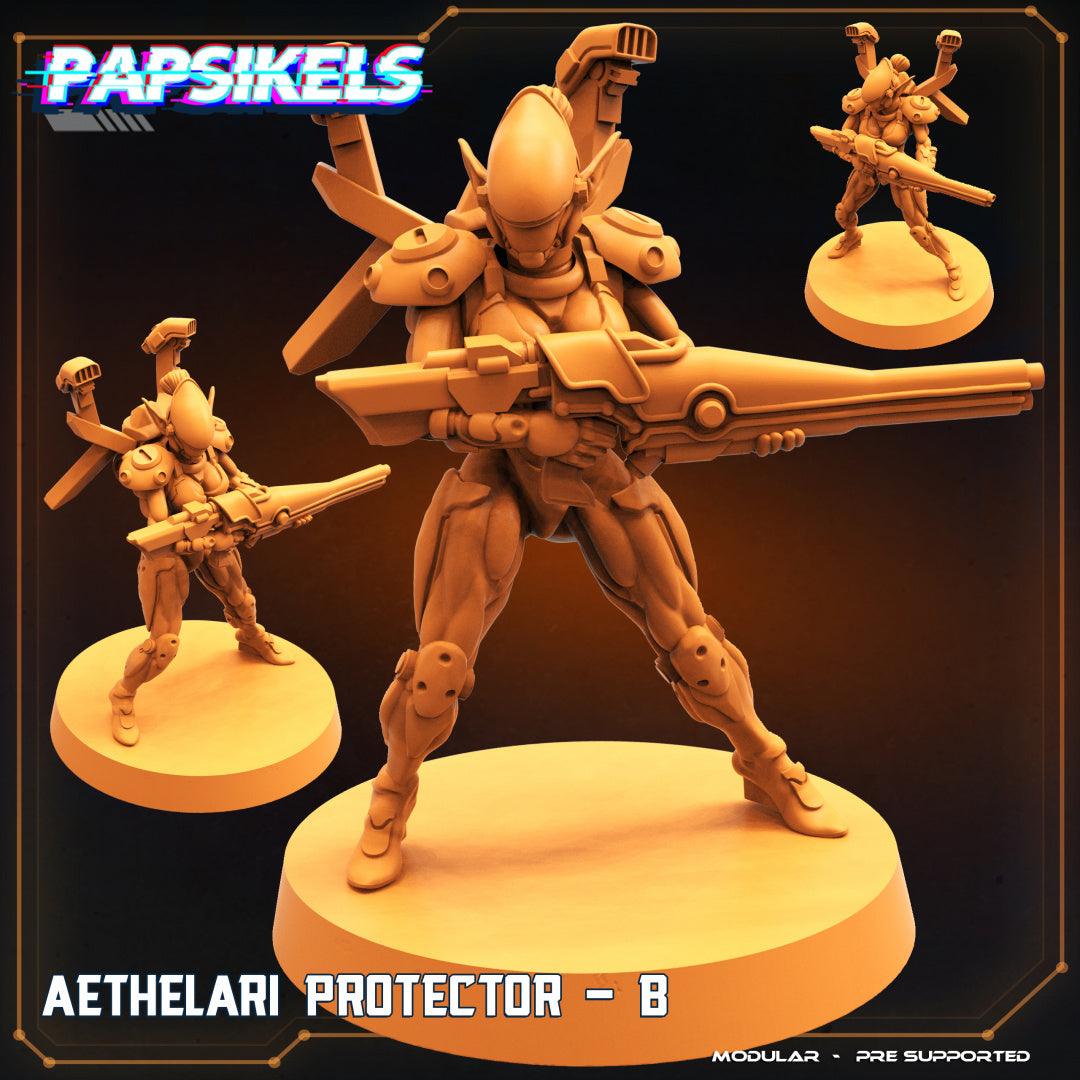 3D Printed Papsikels Cyberpunk Sci-Fi Aethelari Protector Set - 28mm 32mm