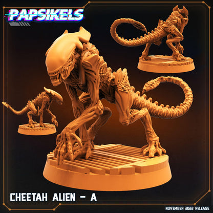 3D Printed Papsikels Cyberpunk Sci-Fi Cheetah Alien Set - 28mm 32mm
