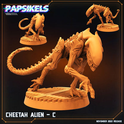 3D Printed Papsikels Cyberpunk Sci-Fi Cheetah Alien Set - 28mm 32mm