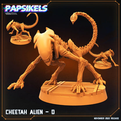 3D Printed Papsikels Cyberpunk Sci-Fi Cheetah Alien Set - 28mm 32mm