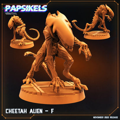 3D Printed Papsikels Cyberpunk Sci-Fi Cheetah Alien Set - 28mm 32mm