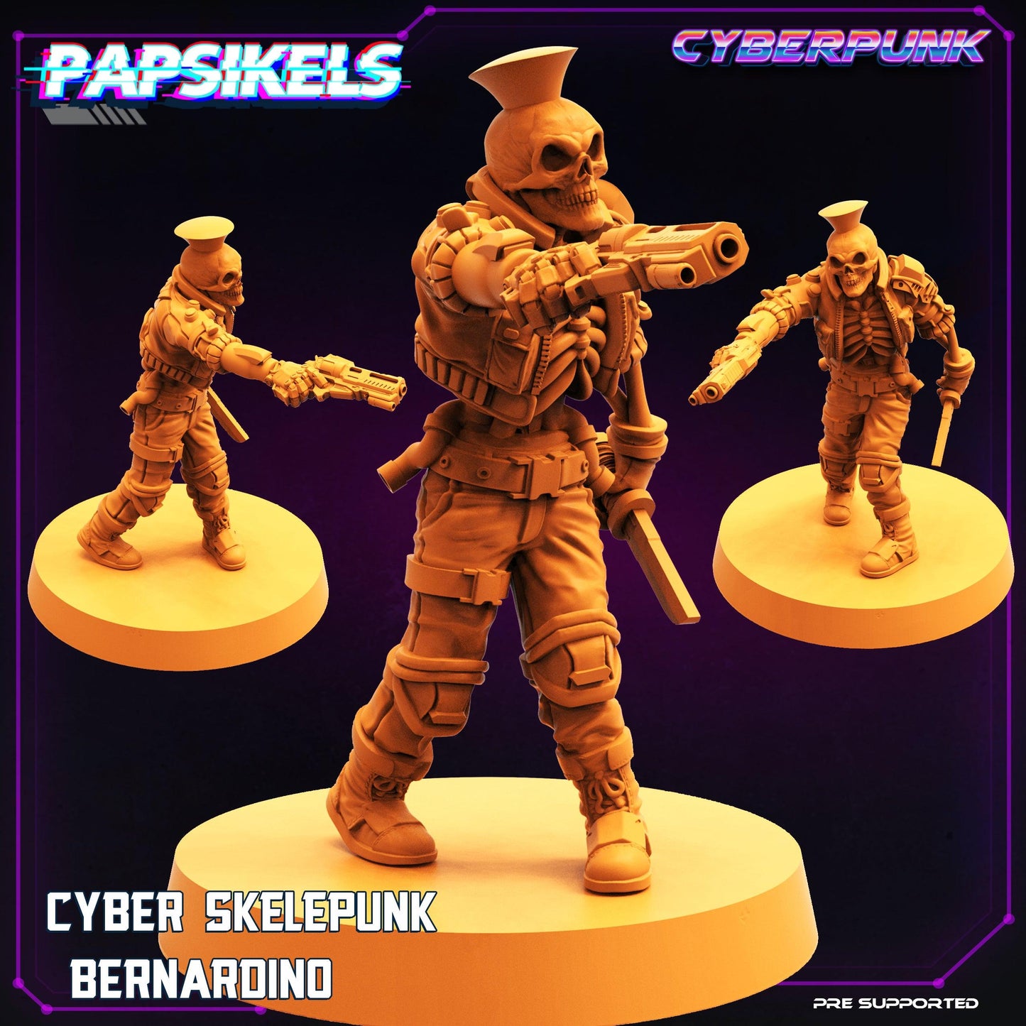 3D Printed Papsikels Cyberpunk Sci-Fi Cyber Skelepunk Set- 28mm 32mm