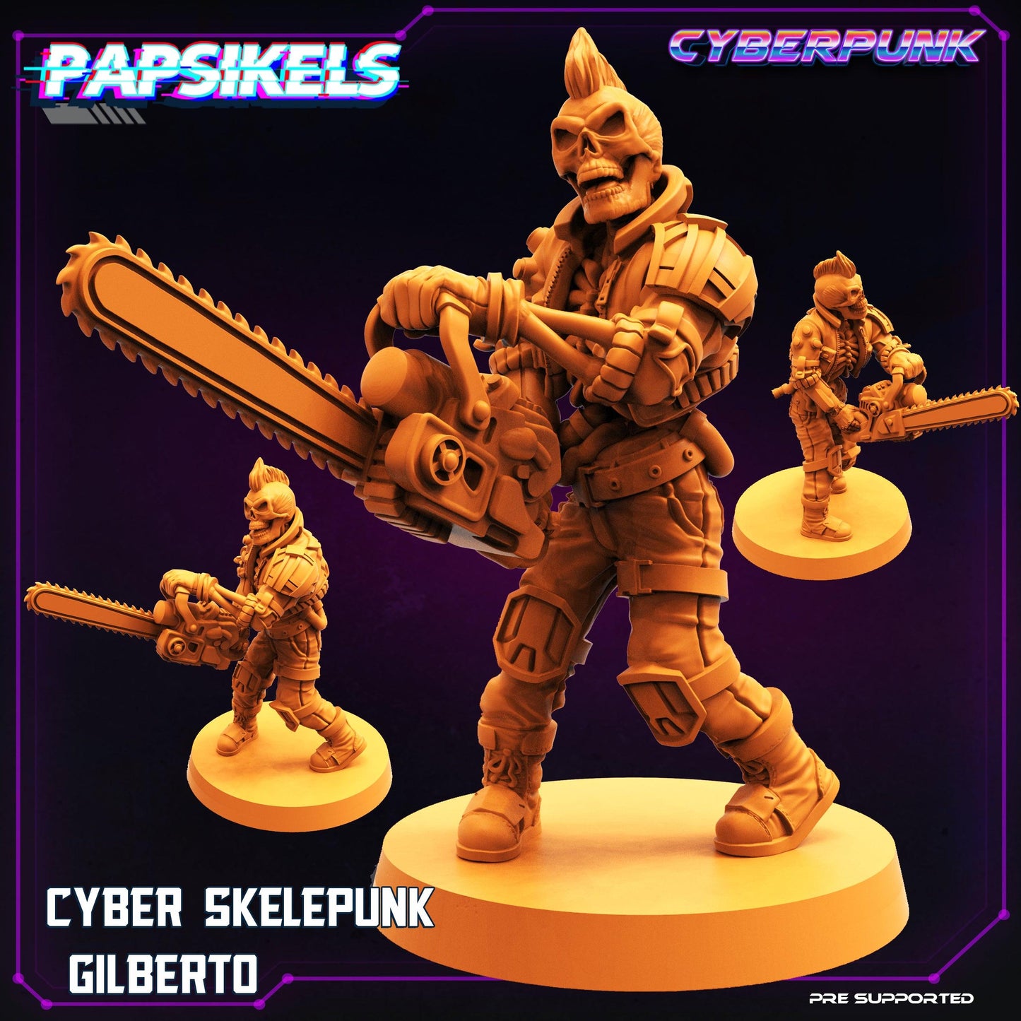 3D Printed Papsikels Cyberpunk Sci-Fi Cyber Skelepunk Set- 28mm 32mm