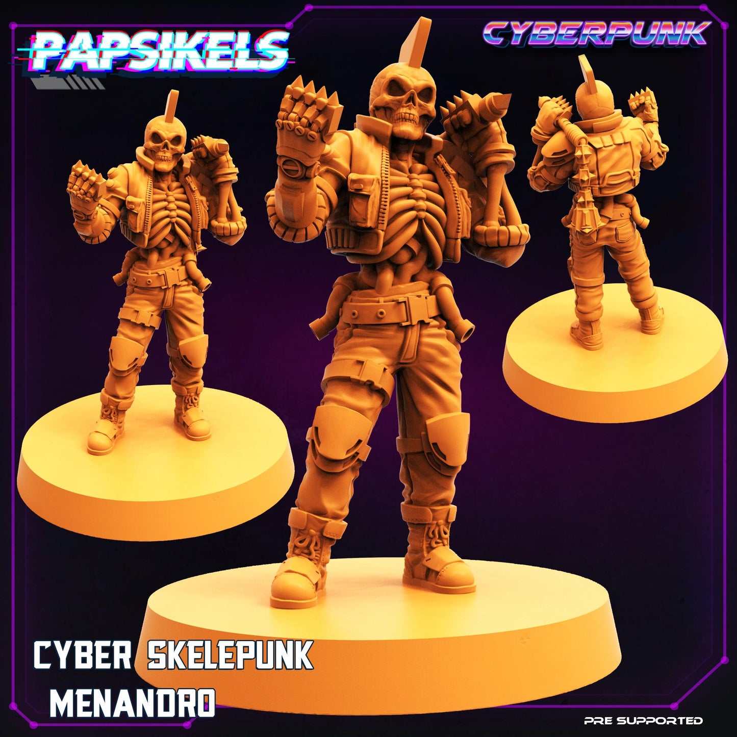 3D Printed Papsikels Cyberpunk Sci-Fi Cyber Skelepunk Set- 28mm 32mm
