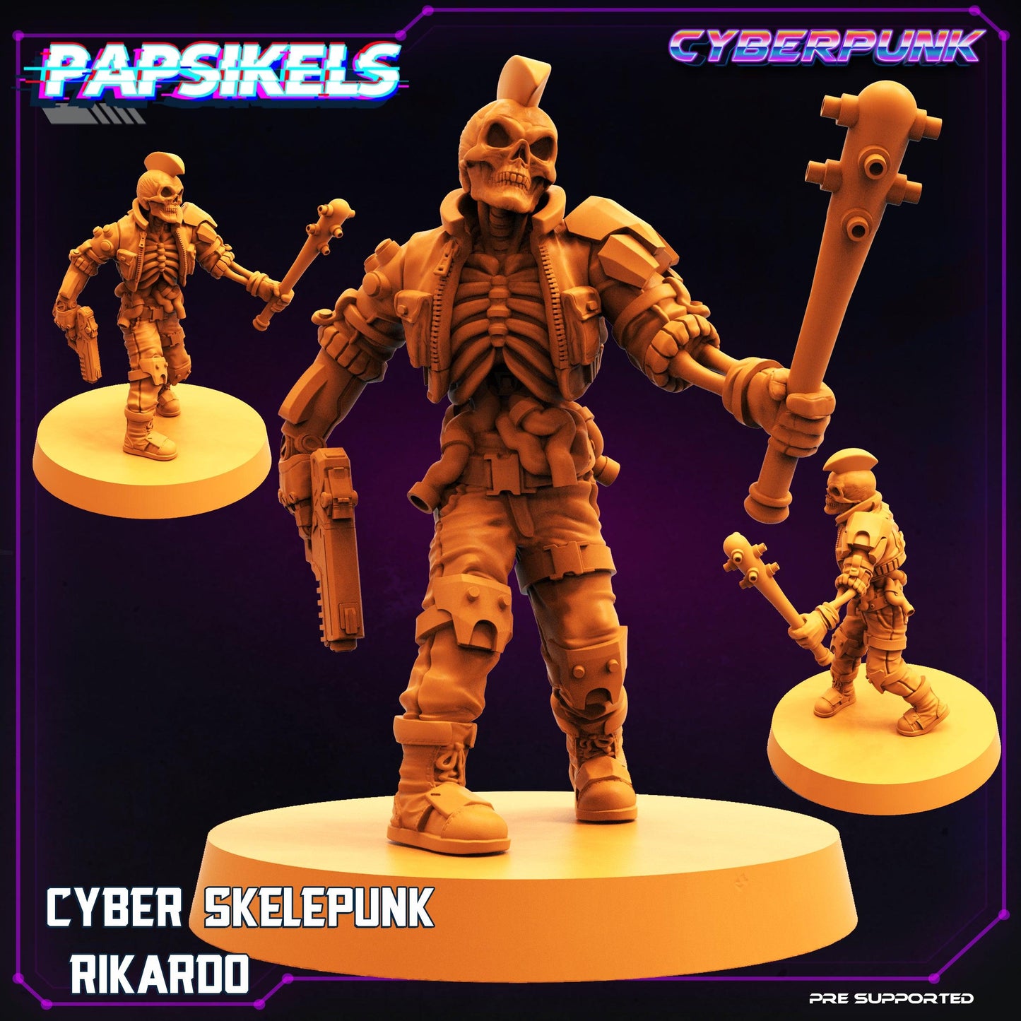 3D Printed Papsikels Cyberpunk Sci-Fi Cyber Skelepunk Set- 28mm 32mm