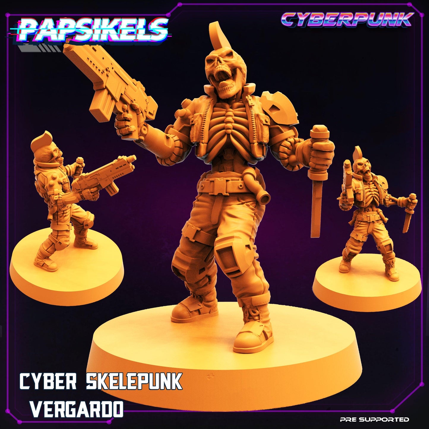 3D Printed Papsikels Cyberpunk Sci-Fi Cyber Skelepunk Set- 28mm 32mm