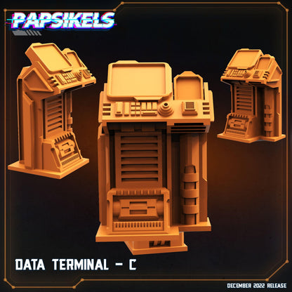 3D Printed Papsikels Cyberpunk Sci-Fi Data Terminal Set 1 - 28mm 32mm