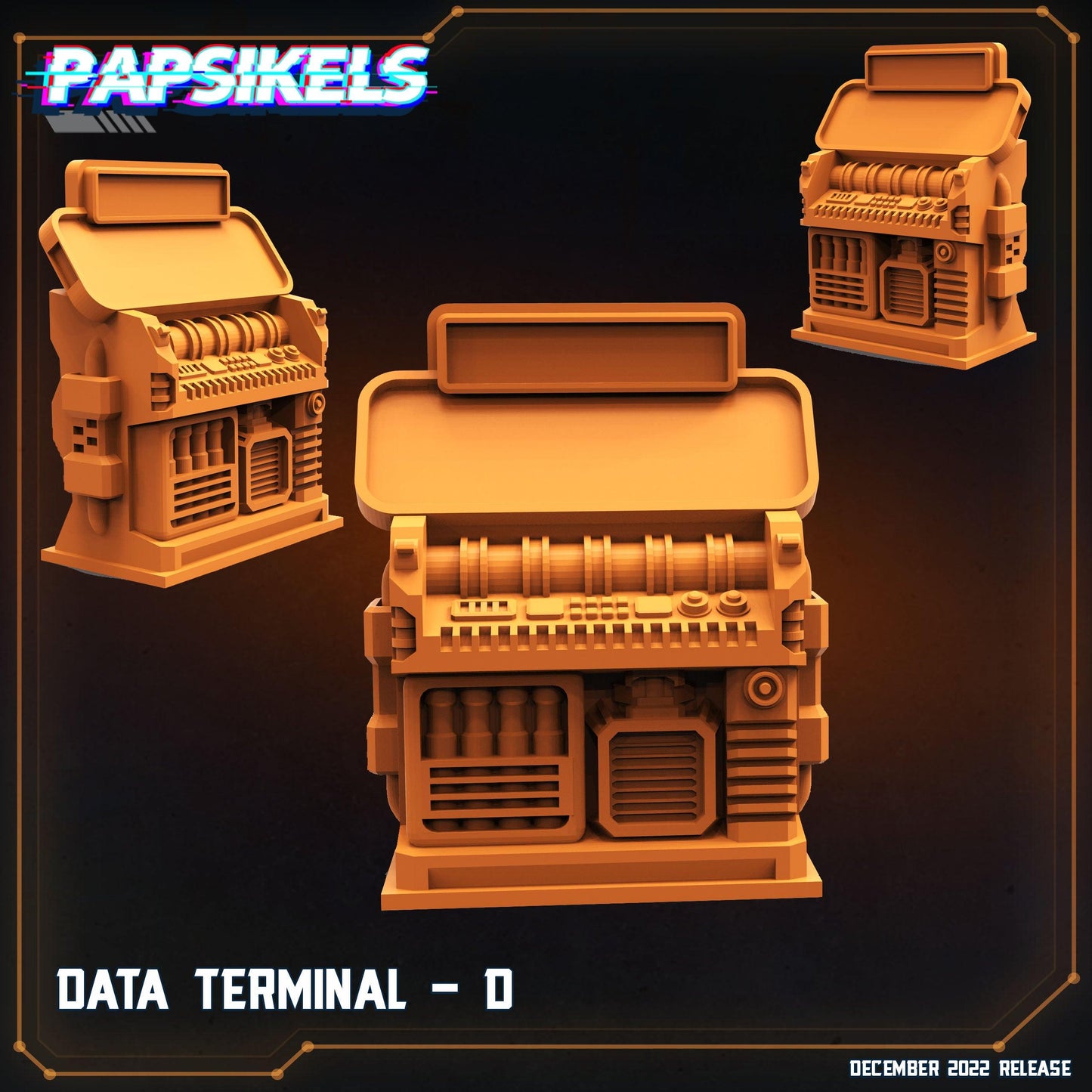 3D Printed Papsikels Cyberpunk Sci-Fi Data Terminal Set 1 - 28mm 32mm