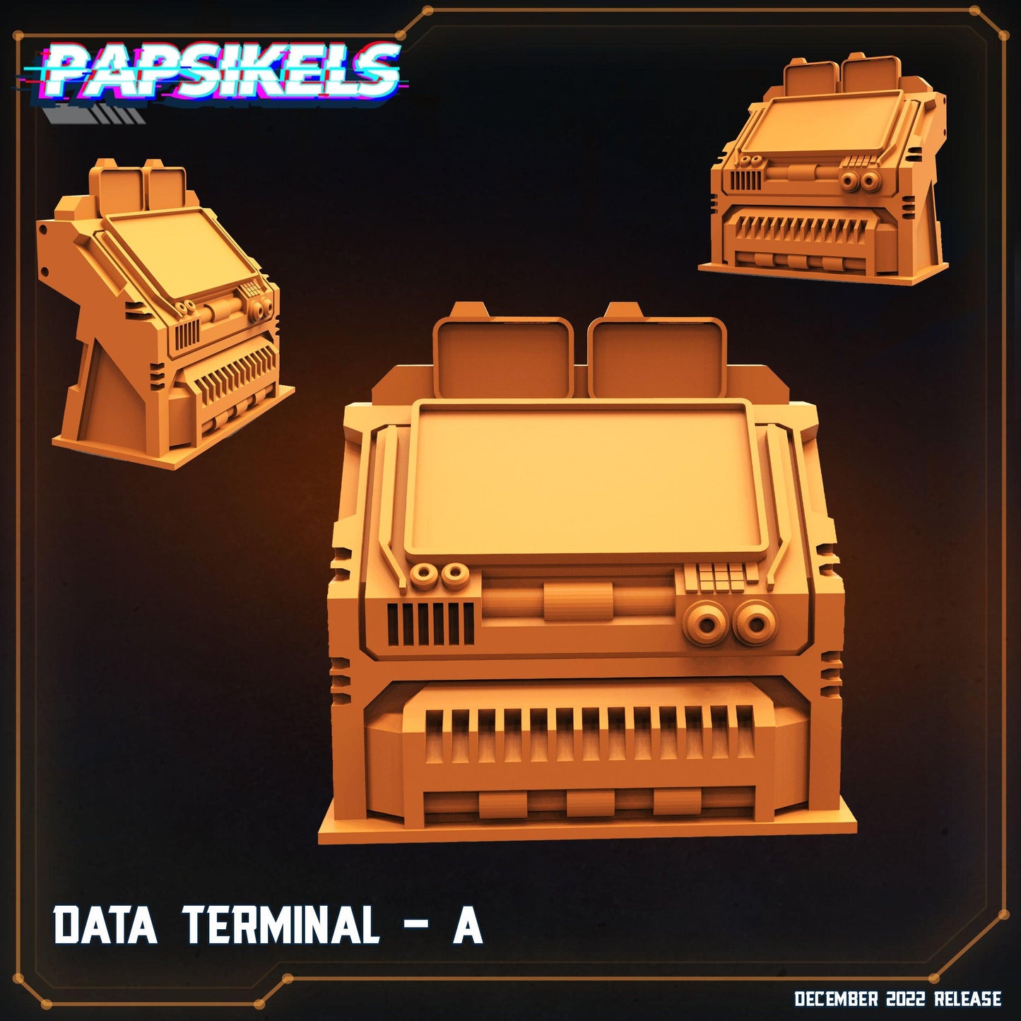 3D Printed Papsikels Cyberpunk Sci-Fi Data Terminal Set 1 - 28mm 32mm