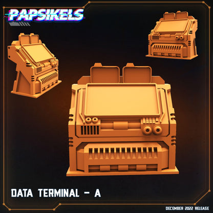 3D Printed Papsikels Cyberpunk Sci-Fi Data Terminal Set 1 - 28mm 32mm
