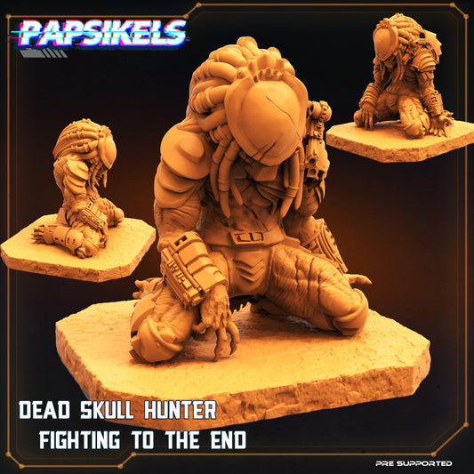 3D Printed Papsikels Cyberpunk Sci-Fi Dead Skull Hunter Fighting To The End - 28mm 32mm
