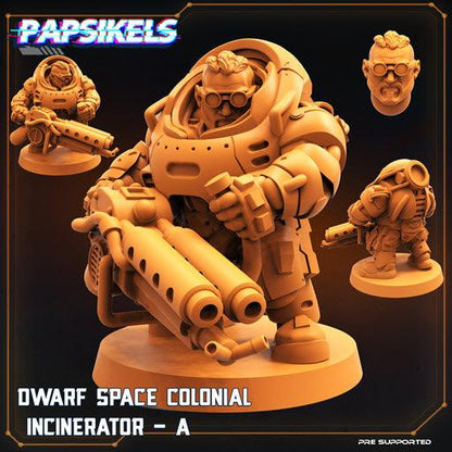 3D Printed Papsikels Cyberpunk Sci-Fi Dwarf Space Colonial Set - 28mm 32mm