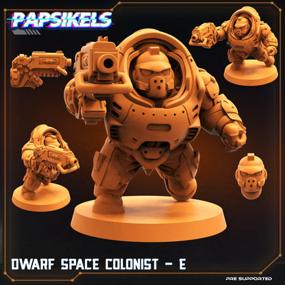 3D Printed Papsikels Cyberpunk Sci-Fi Dwarf Space Colonist Marines Set  - 28mm 32mm