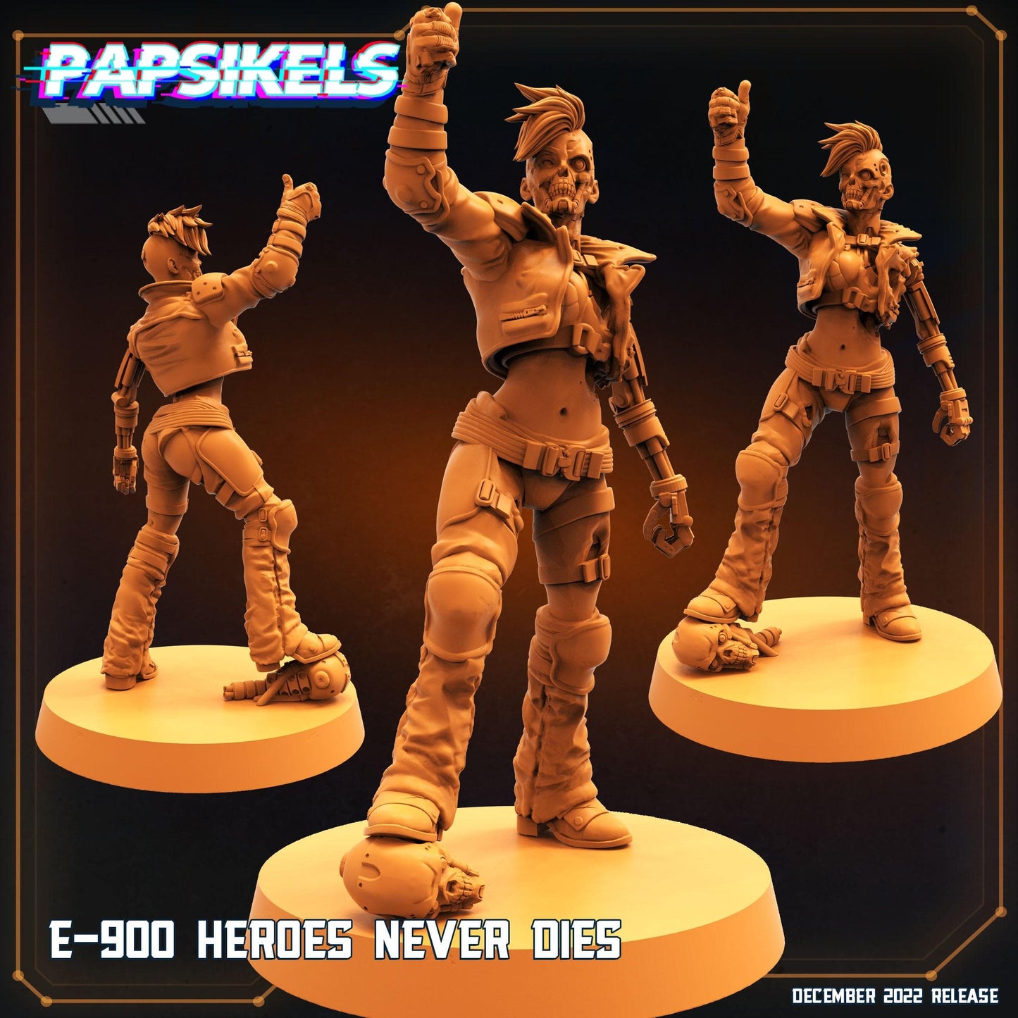 3D Printed Papsikels Cyberpunk Sci-Fi E-900 Set - 28mm 32mm