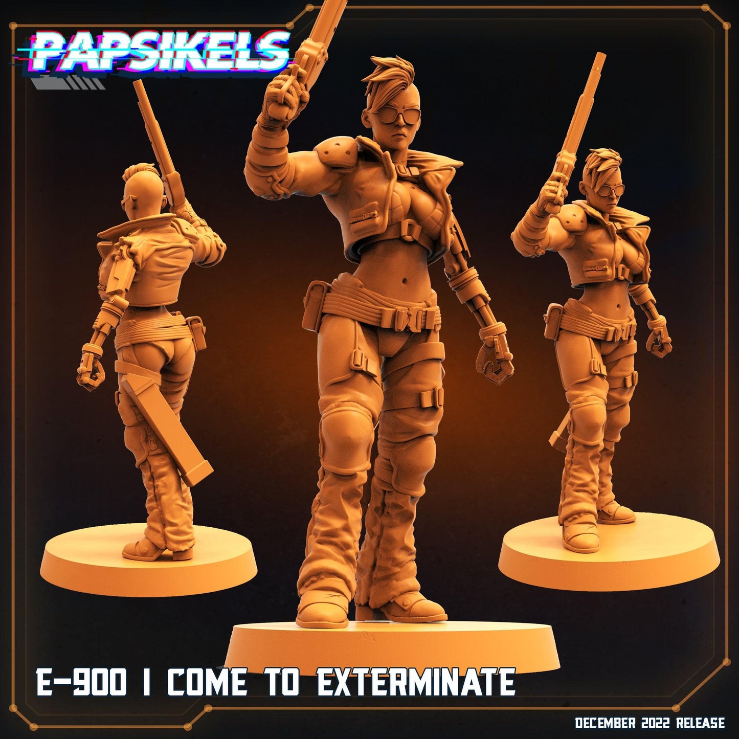 3D Printed Papsikels Cyberpunk Sci-Fi E-900 Set - 28mm 32mm