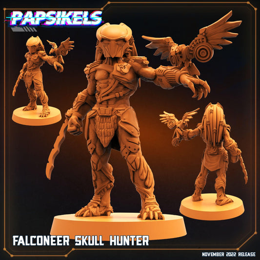 3D Printed Papsikels Cyberpunk Sci-Fi Falconeer Skull Hunter - 28mm 32mm