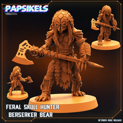 3D Printed Papsikels Cyberpunk Sci-Fi Feral Vixen Skull Hunter Set - 28mm 32mm