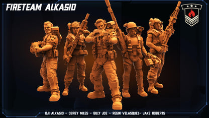 3D Printed Papsikels Cyberpunk Sci-Fi Fireteam Alkasid Set - 28mm 32mm