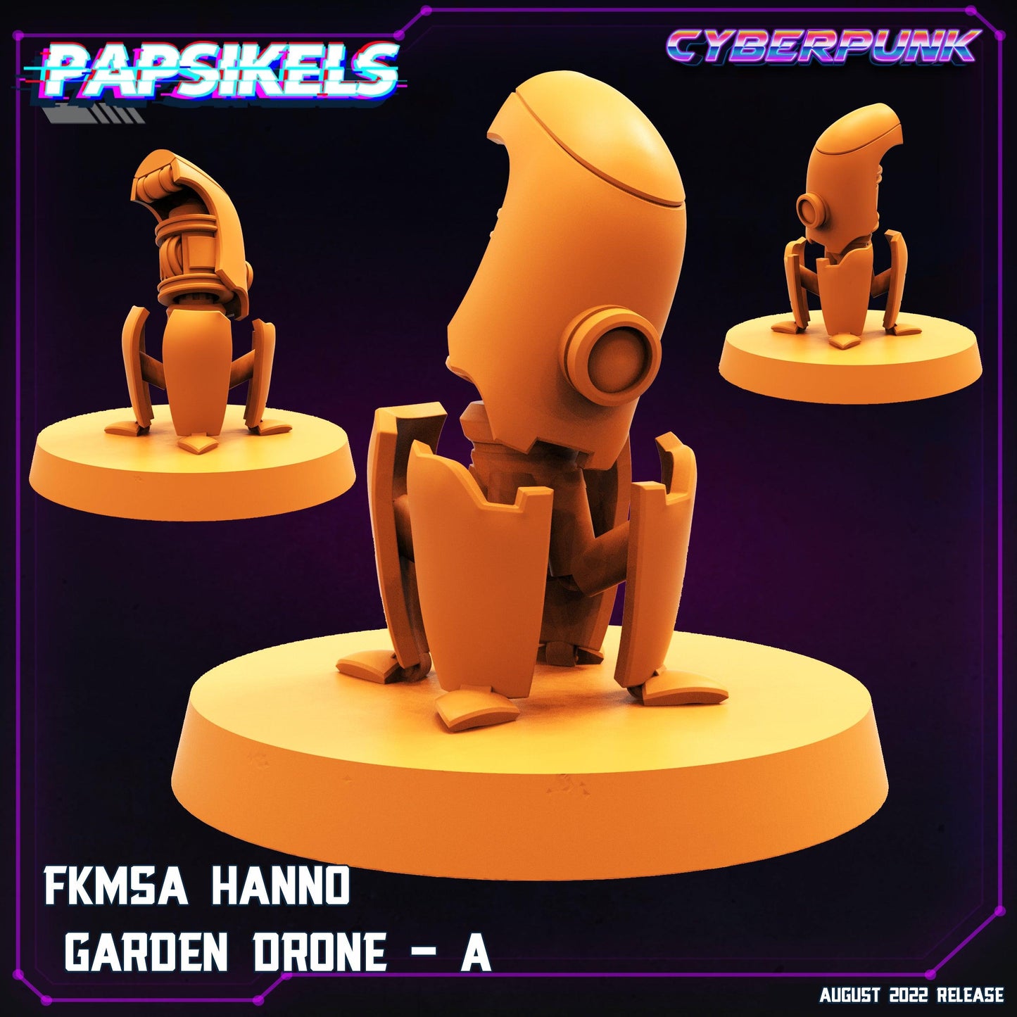 3D Printed Papsikels Cyberpunk Sci-Fi Fkmsa Hanno Drone Set - 28mm 32mm