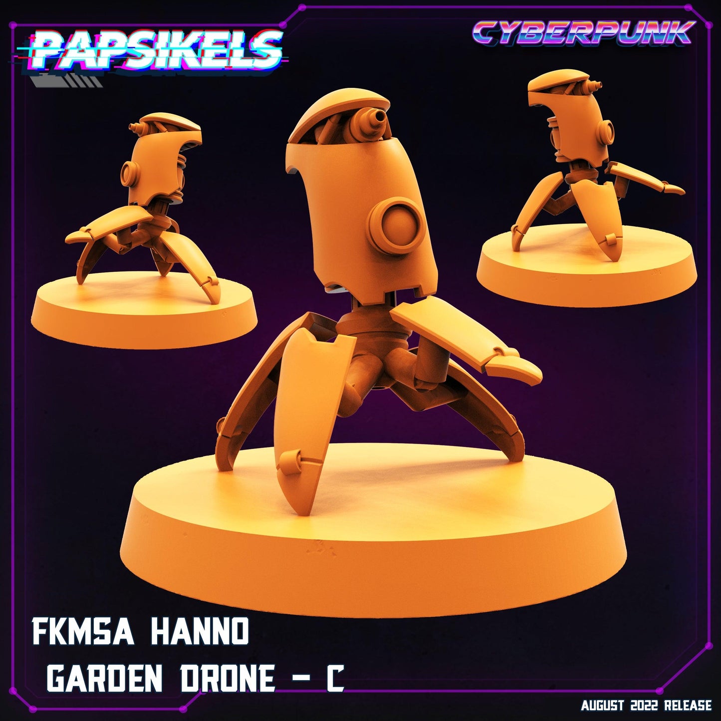 3D Printed Papsikels Cyberpunk Sci-Fi Fkmsa Hanno Drone Set - 28mm 32mm